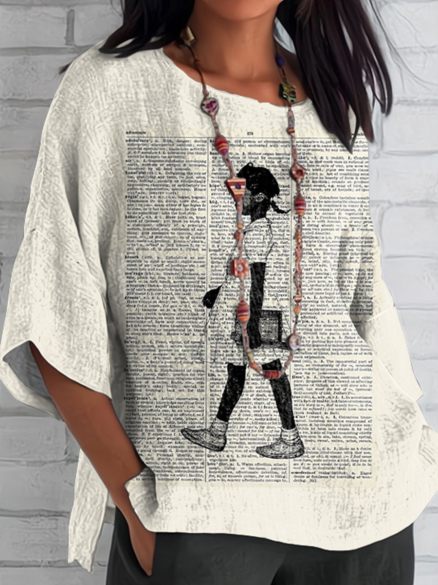 Women's Juneteenth Black Girl Print Printed Blouse