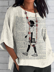 Women's Juneteenth Black Girl Print Printed Blouse
