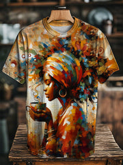 Unisex Juneteenth Black Art Printed O-neck Short Sleeve T-Shirt