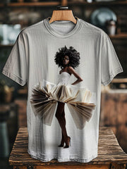 Unisex Juneteenth Black Art Printed O-neck Short Sleeve T-Shirt