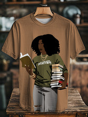 Unisex Juneteenth Black Art Printed O-neck Short Sleeve T-Shirt