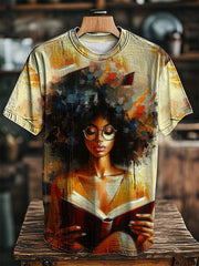 Unisex Juneteenth Black Art Printed O-neck Short Sleeve T-Shirt