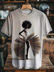 Unisex Juneteenth Black Art Printed O-neck Short Sleeve T-Shirt