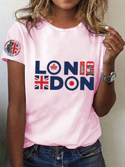 Women's London England Printed Short Sleeve T-Shirt
