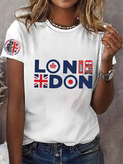 Women's London England Printed Short Sleeve T-Shirt