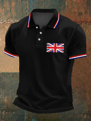 Men's UK Flag Print Casual Polo