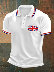 Men's UK Flag Print Casual Polo