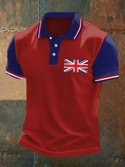 Men's UK Flag Print Casual Polo