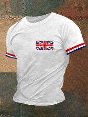 Men's UK Flag Print Casual Tee