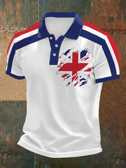 Men's UK Flag Print Casual Polo