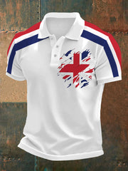 Men's UK Flag Print Casual Polo