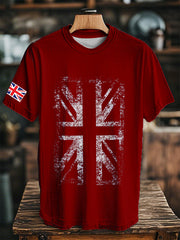Men's England Flag Printed Short Sleeve T-shirt