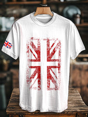 Men's England Flag Printed Short Sleeve T-shirt