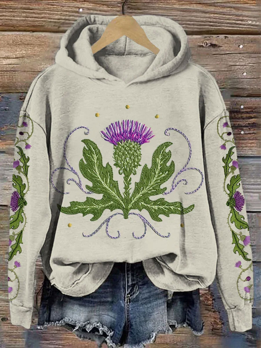 Women's England Scotland Thistle Printed Sweatshirt