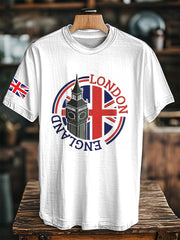 Men's London England Flag Printed Short Sleeve T-shirt