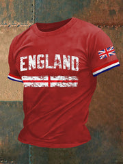 Men's England Print Casual Tee