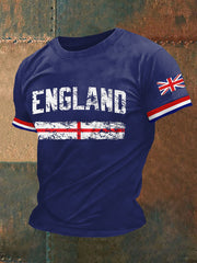 Men's England Print Casual Tee