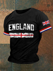 Men's England Print Casual Tee