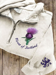 Women's England Scotland Thistle Printed Sweatshirt