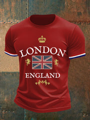 Men's England Print Casual Tee