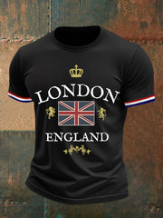 Men's England Print Casual Tee