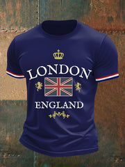 Men's England Print Casual Tee