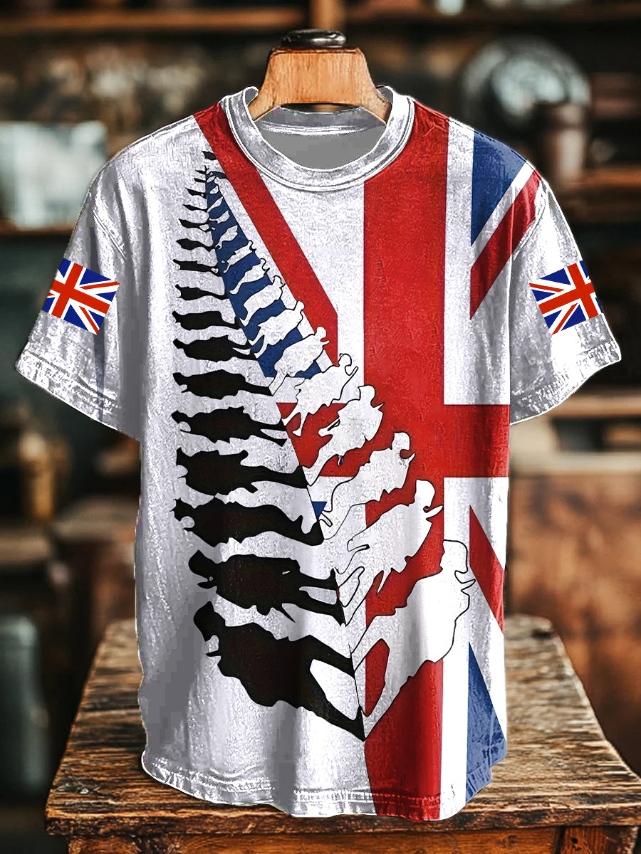 Men's Union Jack Print Casual T-Shirt