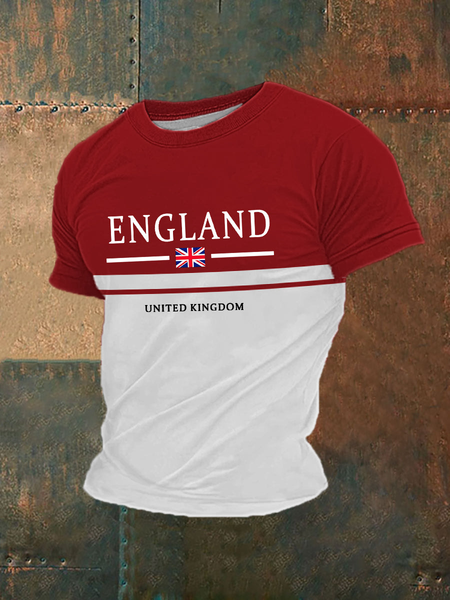 Men's Union Jack Print Casual T-Shirt