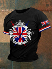 Men's England Print Casual Tee