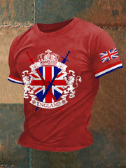 Men's England Print Casual Tee