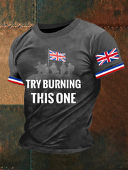 Mens try to burn this T-shirt