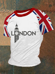 Men's London England Ptinted Short Sleeve T-shirt