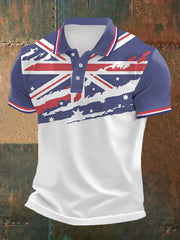 Men's UK Flag Print Casual Polo
