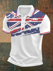 Men's UK Flag Print Casual Polo