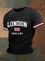 Men's London England Ptinted Short Sleeve T-shirt