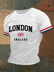 Men's London England Ptinted Short Sleeve T-shirt