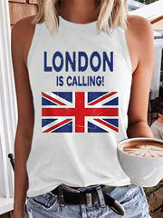 Women's London Is Calling! England Flag Print Casual Vest