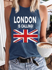 Women's London Is Calling! England Flag Print Casual Vest