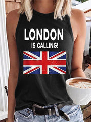 Women's London Is Calling! England Flag Print Casual Vest