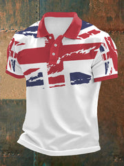 Men's UK Flag Print Casual Polo