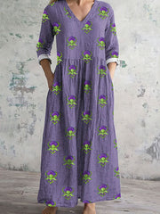 Women's England Scotland Thistle Printed Dress