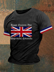 Men's Union Jack Printed Casual T-shirt
