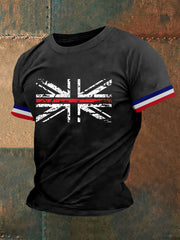 Men's Union Jack Print Casual T-shirt