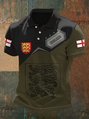 Men's England Flag Print Casual Polo