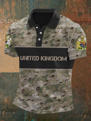 Men's United Kingdom Camouflage Print Casual Polo