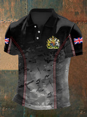 Men's UK Flag Camouflage Print Casual Polo
