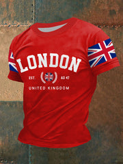 Men's UK Flag Print Casual Tee