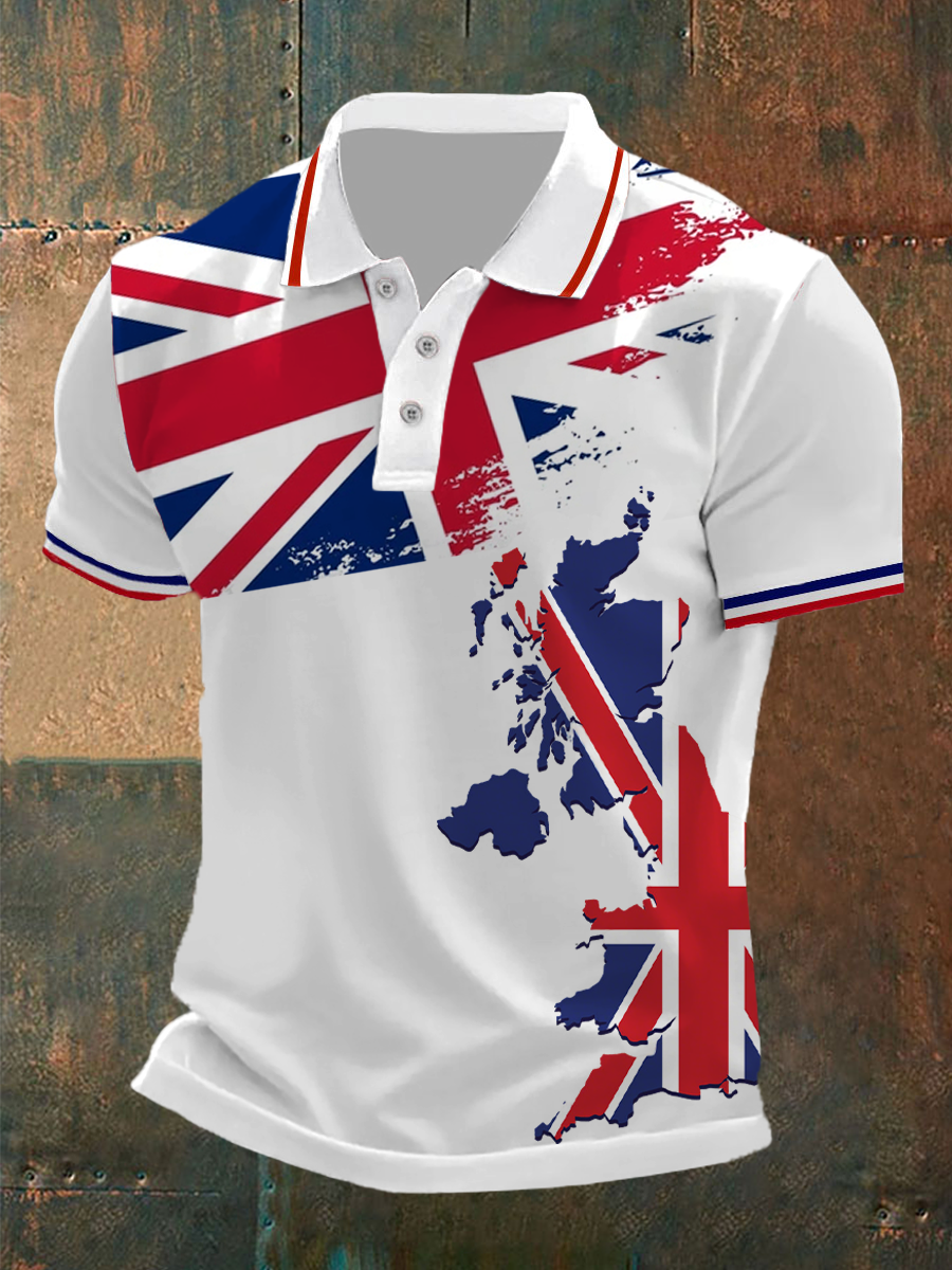 Men's Union Jack Casual Polo Shirt