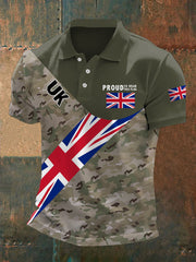 Men's Proud To Wear This Flag UK Flag Camouflage Print Polo