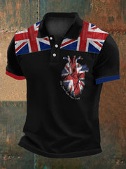 Men's Proud To Be British Printed Polo Shirt